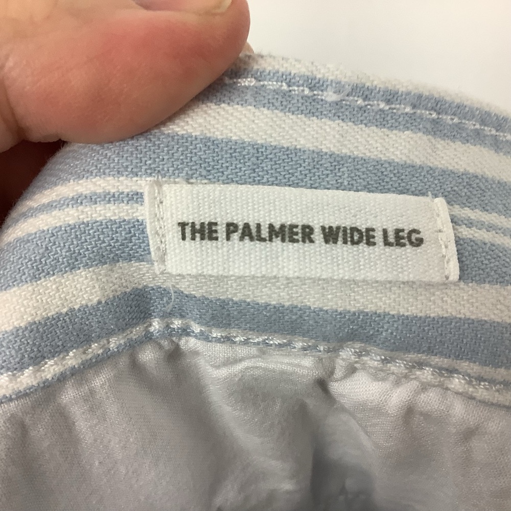 NWT Loft The Palmer Wide Leg Blue and White Striped Pants - Picture 4 of 6